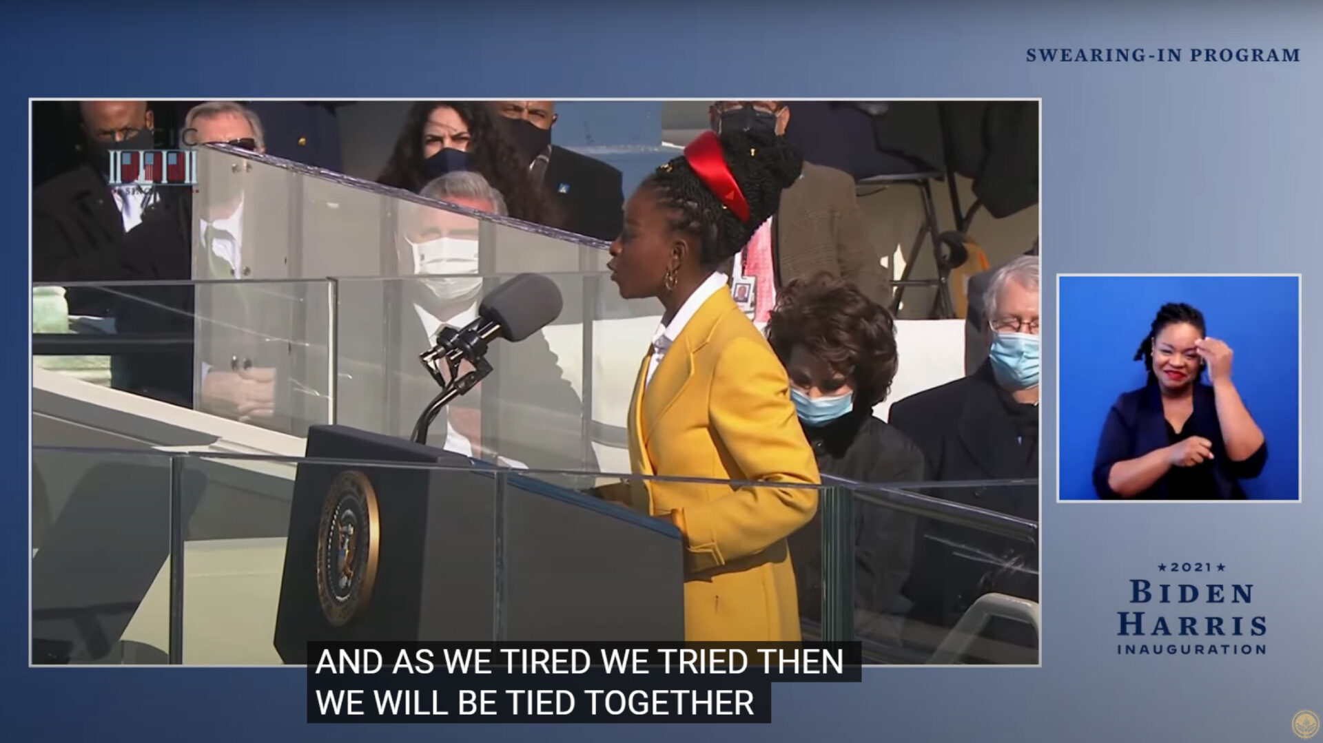 Amanda Gorman during the Biden-Harris inauguration
