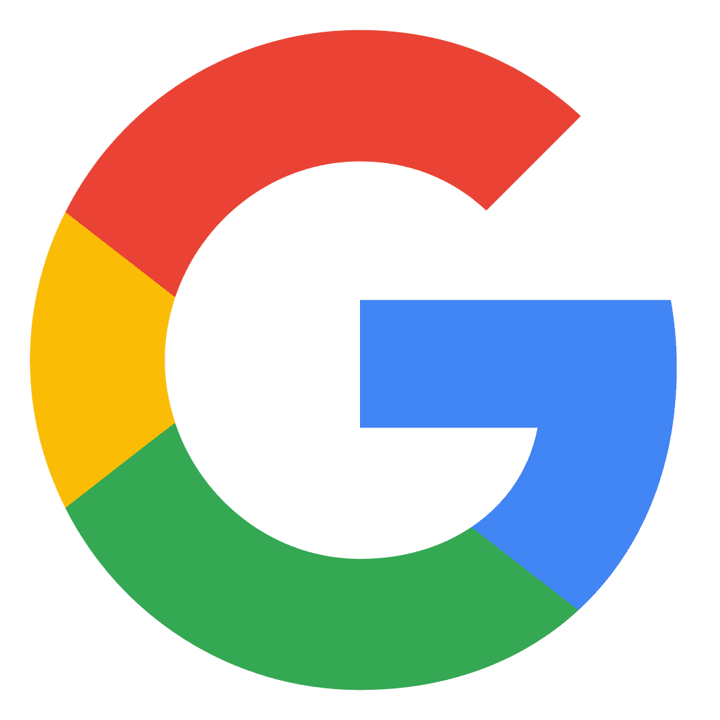 Multicolored Google logo on black background.